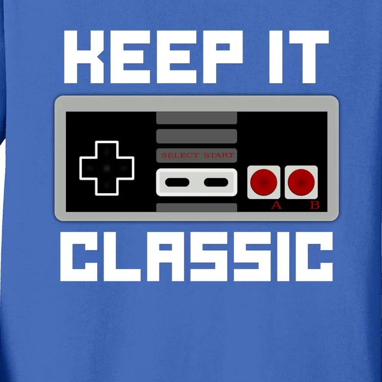 Keep It Classic Retro Gamer Kids Long Sleeve Shirt