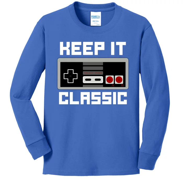 Keep It Classic Retro Gamer Kids Long Sleeve Shirt