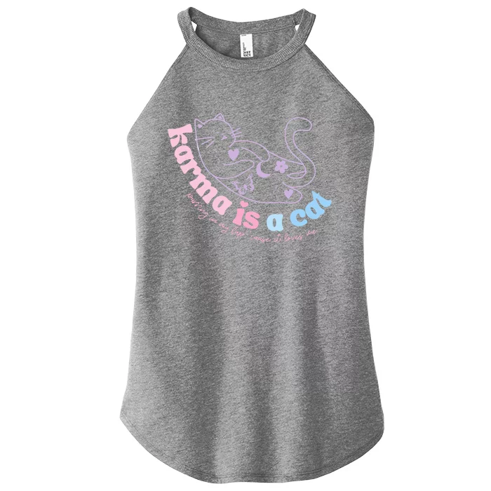 Karma Is Cat Purring In My Lap Cause It Loves Me Women’s Perfect Tri Rocker Tank