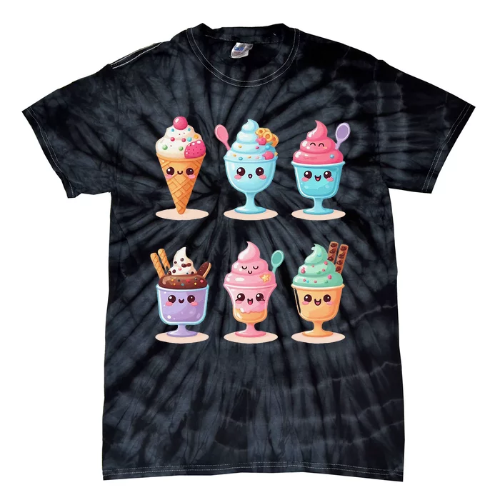 Kawaii Ice Cream Frozen Yogurt Lover Anime Tie-Dye T-Shirt