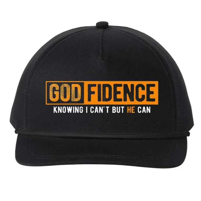 Knowing I CanT But He Can Christian Religious Jesus Snapback Five-Panel Rope Hat