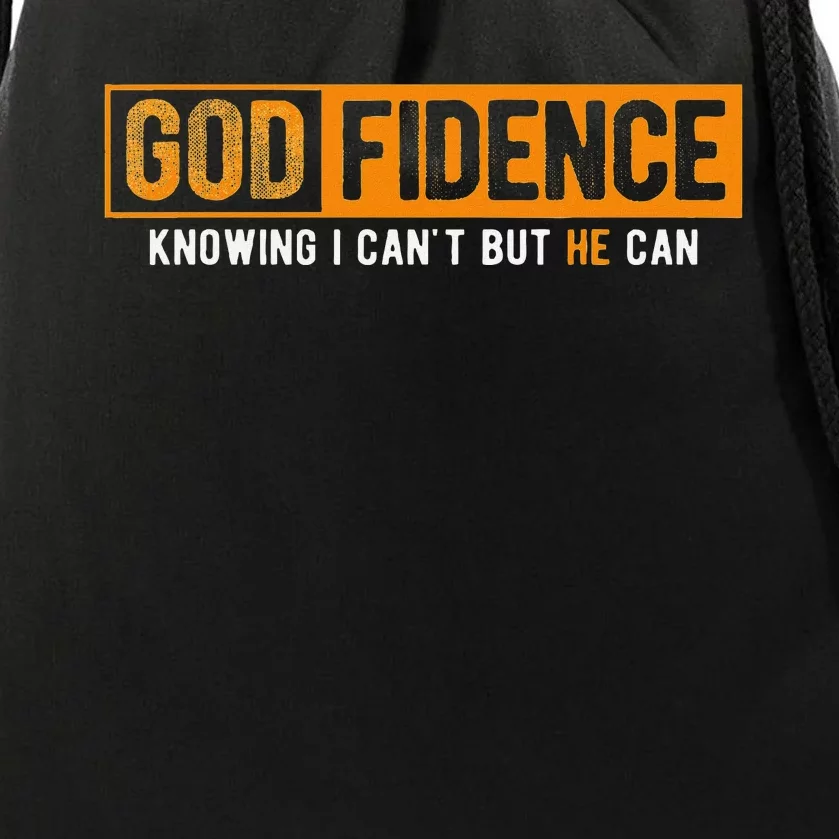 Knowing I CanT But He Can Christian Religious Jesus Drawstring Bag