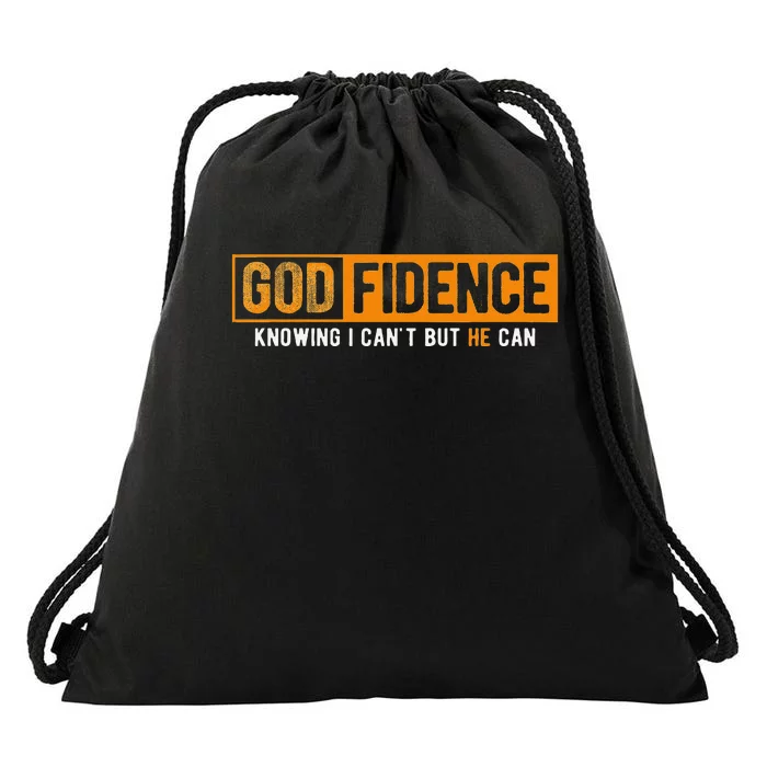 Knowing I CanT But He Can Christian Religious Jesus Drawstring Bag