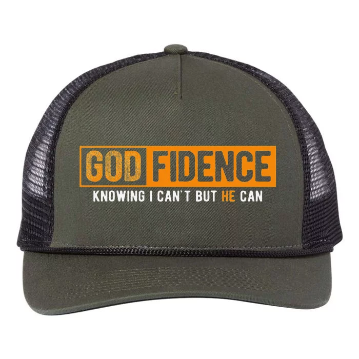 Knowing I CanT But He Can Christian Religious Jesus Retro Rope Trucker Hat Cap