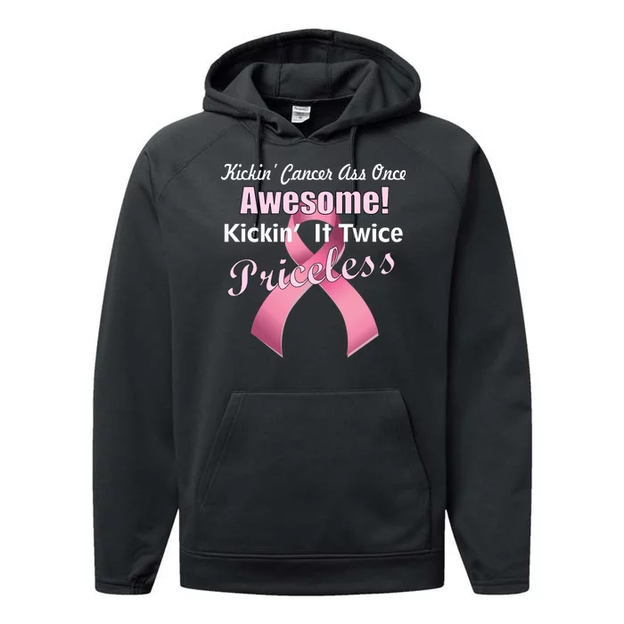 Kickin' Cancer's Ass One Awesome Twice Priceless Performance Fleece Hoodie