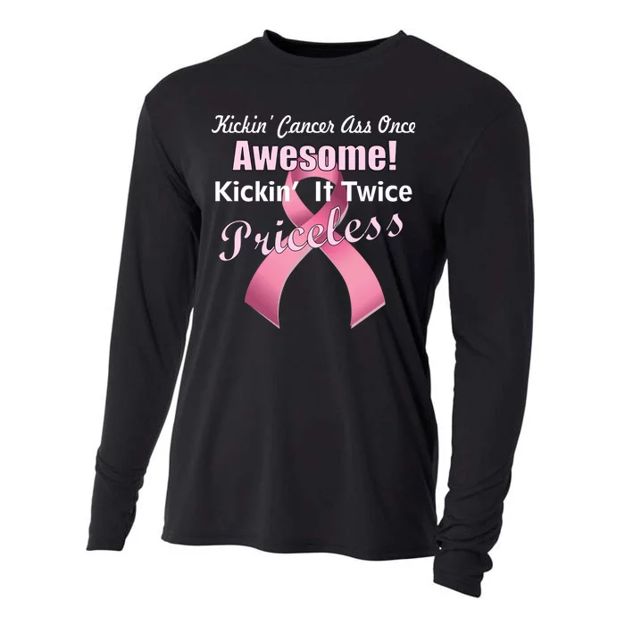 Kickin' Cancer's Ass One Awesome Twice Priceless Cooling Performance Long Sleeve Crew