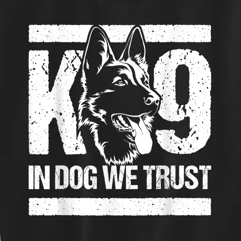 K9 In Dogs We Trust Blue Line K9 Dog Unit Police Officer Kids Sweatshirt