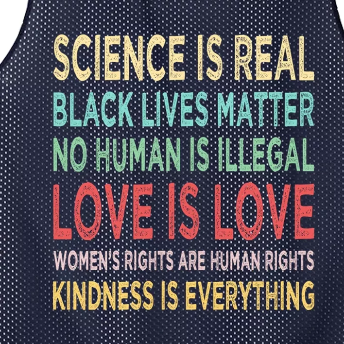 Kindness Is Everything Science Is Real Love Is Love Mesh Reversible Basketball Jersey Tank