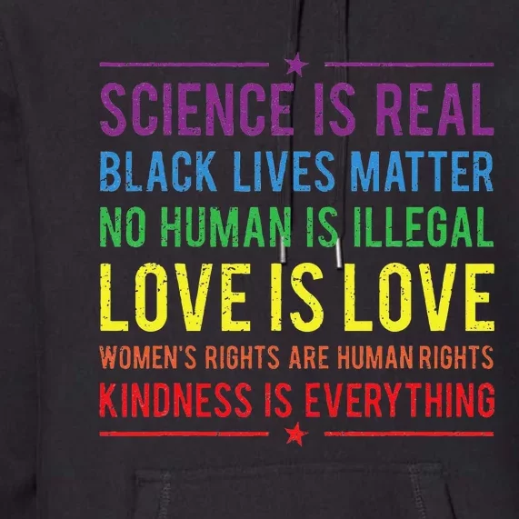 Kindness Is EVERYTHING Science Is Real Love Is Love Premium Hoodie