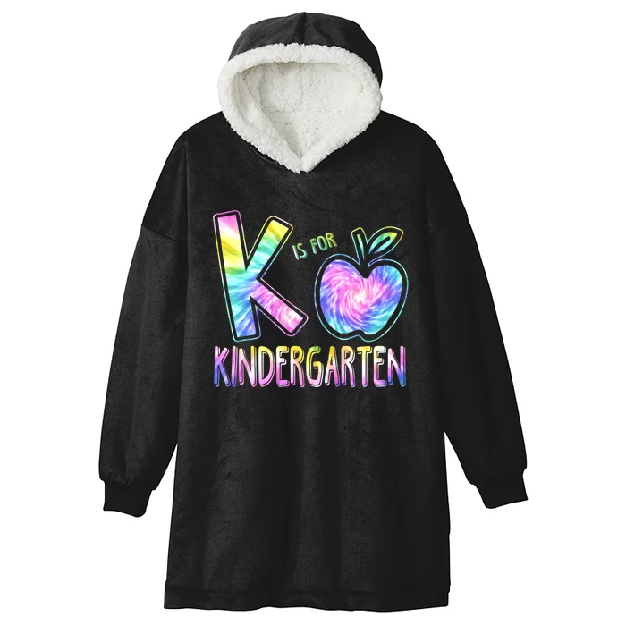 K Is For Kindergarten Teacher Tie Dye Back To School Kinder Hooded Wearable Blanket