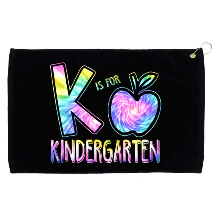 K Is For Kindergarten Teacher Tie Dye Back To School Kinder Grommeted Golf Towel