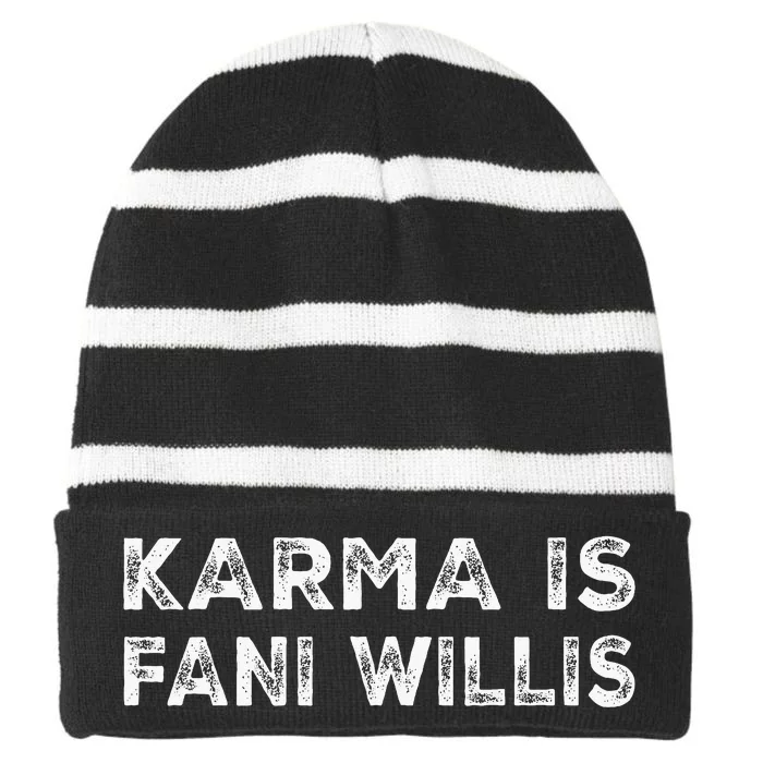 Karma Is Fani Willis Striped Beanie with Solid Band