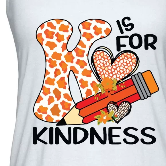 K Is For Kindness Orange Anti Bullying Unity Day Teacher Ladies Essential Flowy Tank