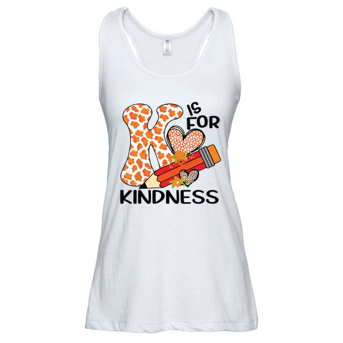 K Is For Kindness Orange Anti Bullying Unity Day Teacher Ladies Essential Flowy Tank