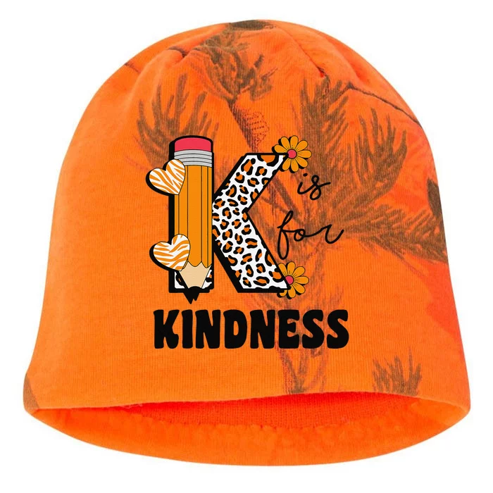 K Is For Kindness Orange Anti Bullying Unity Day Teacher Gift Kati - Camo Knit Beanie