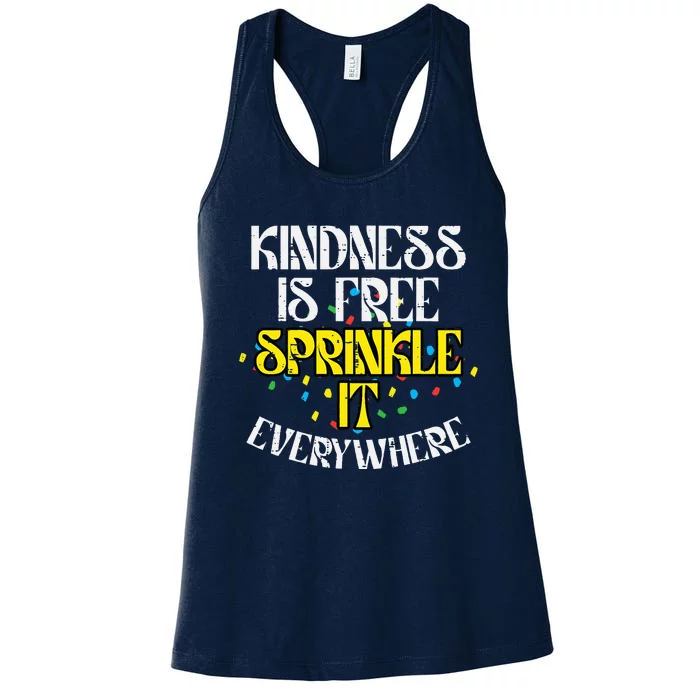 Kindness Is Free Orange Anti Bullying Unity Day Women's Racerback Tank