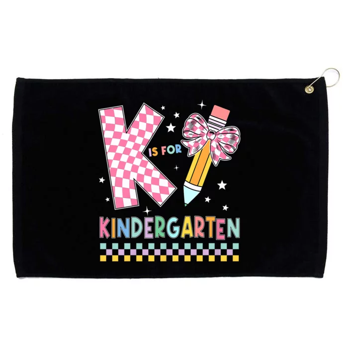 K Is For Kindergarten Teacher Coquette Bow Back To School Grommeted Golf Towel