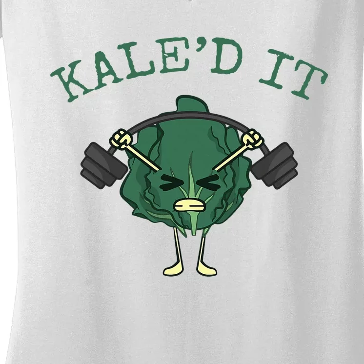 KaleD It Funny Vegan Kale Women's V-Neck T-Shirt