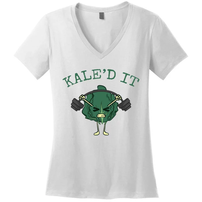 KaleD It Funny Vegan Kale Women's V-Neck T-Shirt