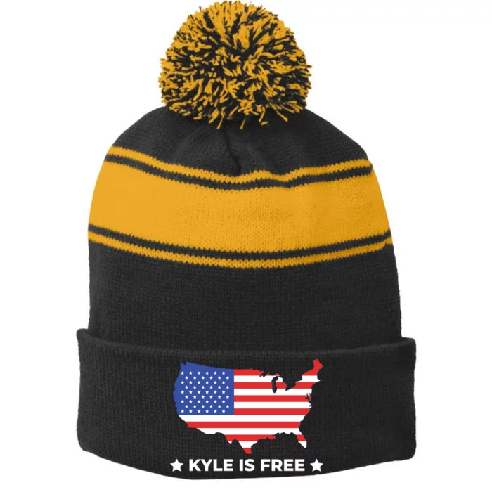 Kyle Is Free United States Stripe Pom Pom Beanie