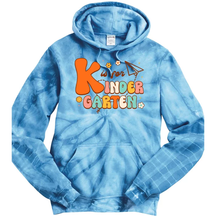 K Is For Kindergarten Teacher Retro Back To School Student Tie Dye Hoodie