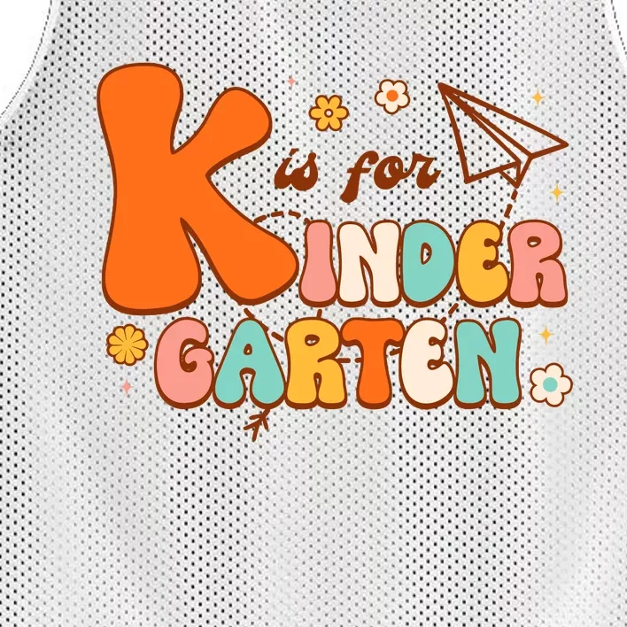 K Is For Kindergarten Teacher Retro Back To School Student Mesh Reversible Basketball Jersey Tank