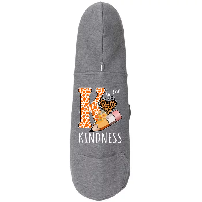 K Is For Kindness Kindergarten Cheetah Doggie 3-End Fleece Hoodie