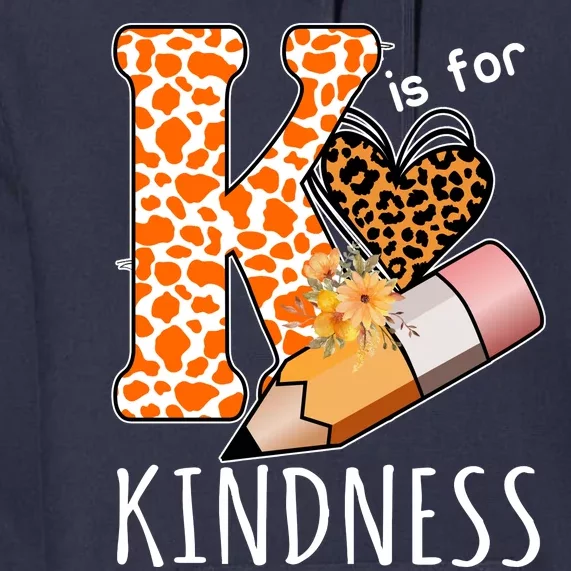 K Is For Kindness Kindergarten Cheetah Premium Hoodie