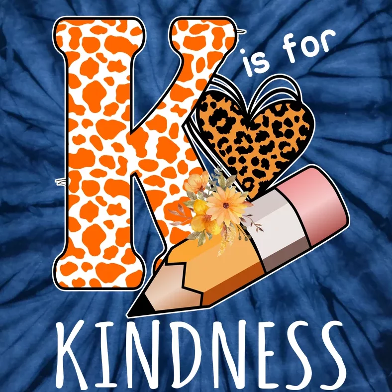 K Is For Kindness Kindergarten Cheetah Tie-Dye T-Shirt