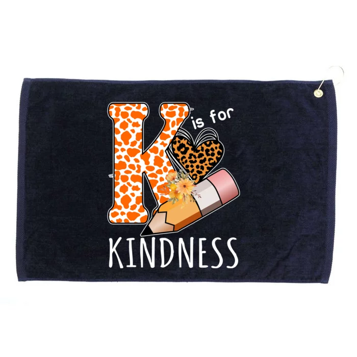 K Is For Kindness Kindergarten Cheetah Grommeted Golf Towel