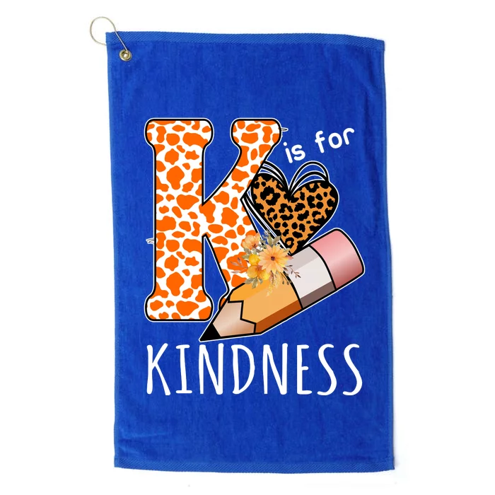 K Is For Kindness Kindergarten Cheetah Platinum Collection Golf Towel