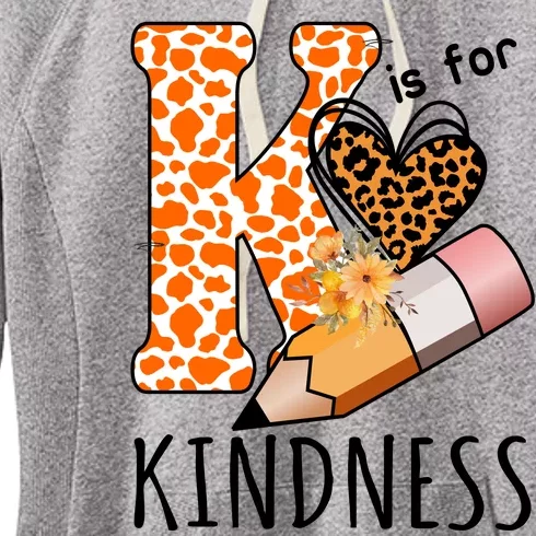 K Is For Kindness Kindergarten Cheetah Women's Fleece Hoodie