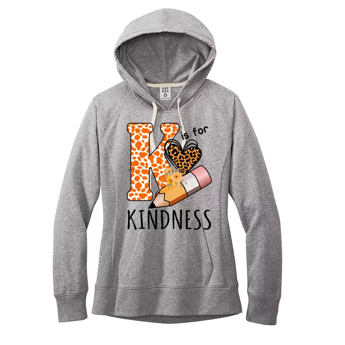 K Is For Kindness Kindergarten Cheetah Women's Fleece Hoodie