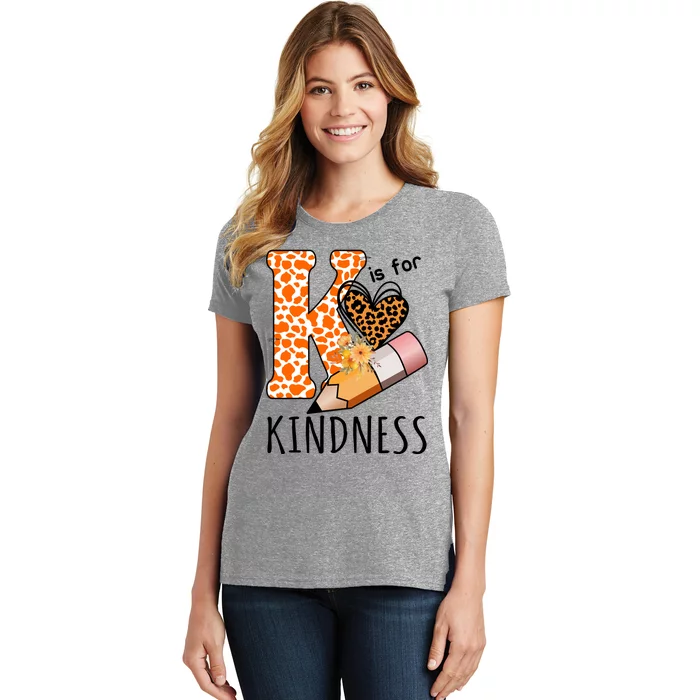 K Is For Kindness Kindergarten Cheetah Women's T-Shirt