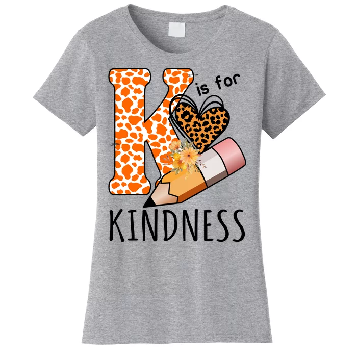 K Is For Kindness Kindergarten Cheetah Women's T-Shirt