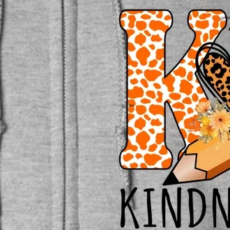 K Is For Kindness Kindergarten Cheetah Full Zip Hoodie