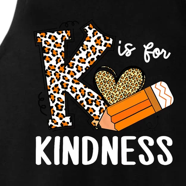 K Is For Kindness Orange Anti Bullying Unity Day Teacher Ladies Tri-Blend Wicking Tank