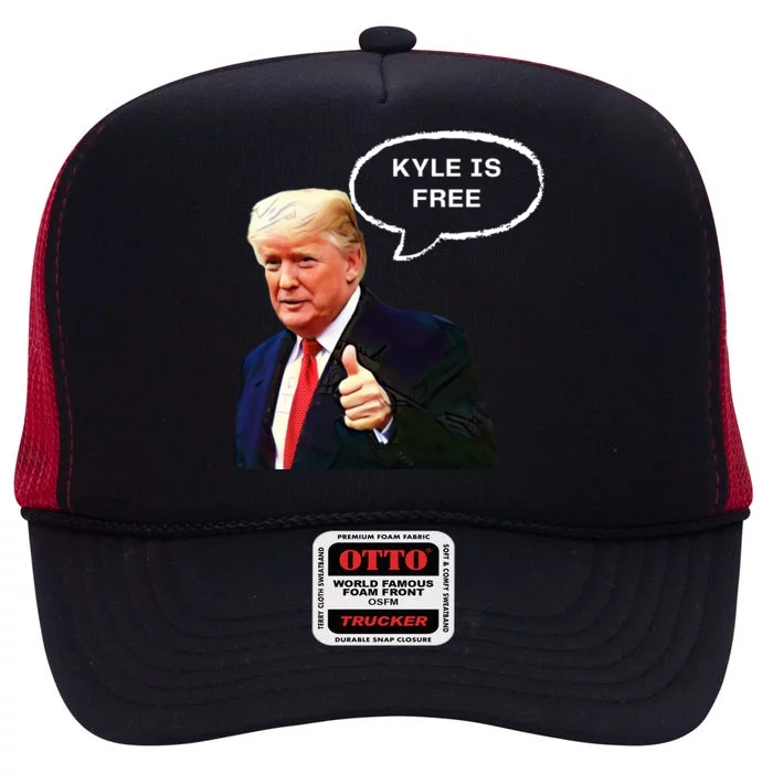 Kyle Is Free Donald Trump Thumbs Up High Crown Mesh Trucker Hat