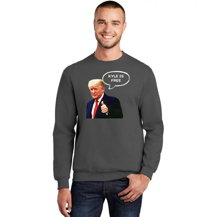 Kyle Is Free Donald Trump Thumbs Up Tall Sweatshirt