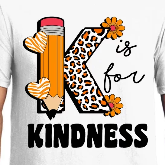 K Is For Kindness Orange Anti Bullying Unity Day Teacher Pajama Set