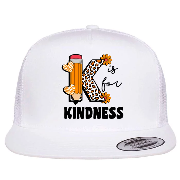 K Is For Kindness Orange Anti Bullying Unity Day Teacher Flat Bill Trucker Hat