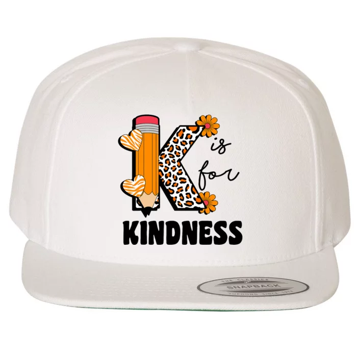 K Is For Kindness Orange Anti Bullying Unity Day Teacher Wool Snapback Cap