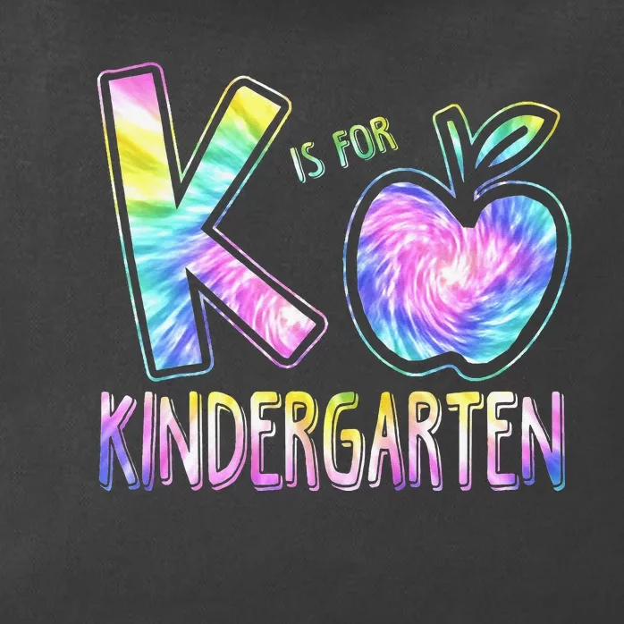 K Is For Kindergarten Teacher Tie Dye Back to School Kinder Zip Tote Bag