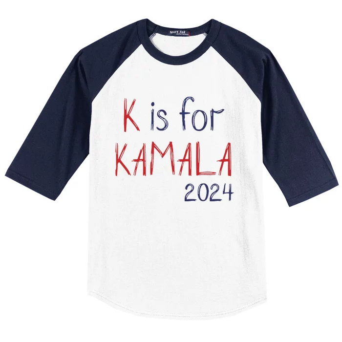 K Is For Kamala 2024 President Kamala Harris Baseball Sleeve Shirt