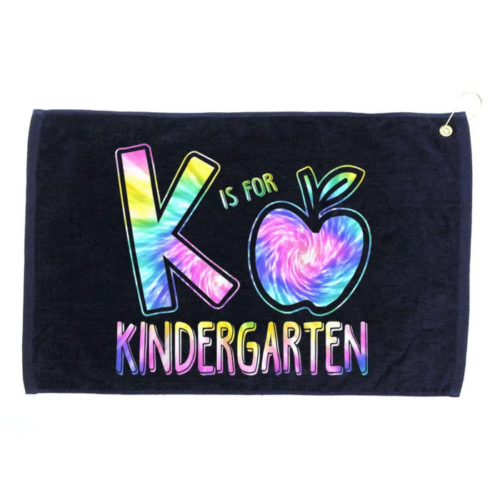 K Is For Kindergarten Teacher Tie Dye Back to School Kinder Grommeted Golf Towel