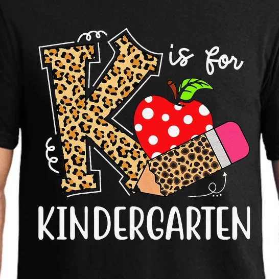 K Is For Kindergarten Teacher Leopard Back To School Kinder Pajama Set