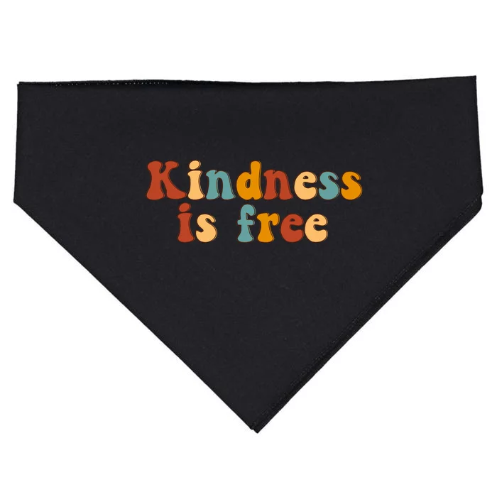 Kindness Is Free Be Kind Retro USA-Made Doggie Bandana