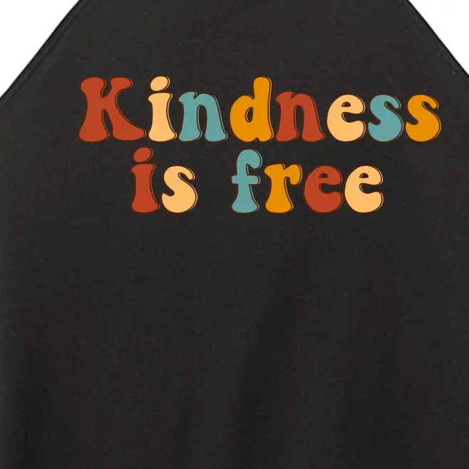 Kindness Is Free Be Kind Retro Women’s Perfect Tri Rocker Tank