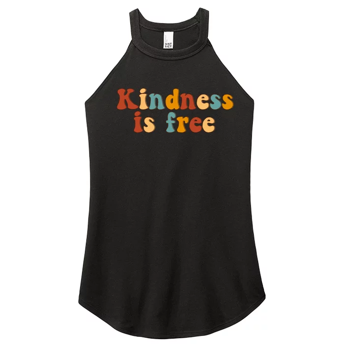 Kindness Is Free Be Kind Retro Women’s Perfect Tri Rocker Tank