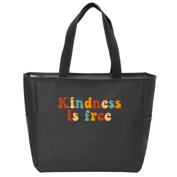 Kindness Is Free Be Kind Retro Zip Tote Bag